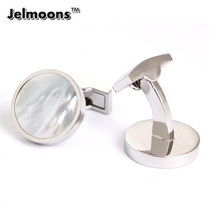 Shell Cufflinks Hot Round Pearl Mens Shirt