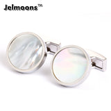 Shell Cufflinks Hot Round Pearl Mens Shirt
