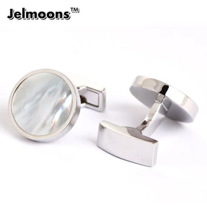 Shell Cufflinks Hot Round Pearl Mens Shirt
