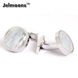 Shell Cufflinks Hot Round Pearl Mens Shirt