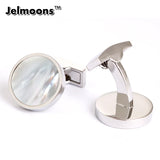 Shell Cufflinks Hot Round Pearl Mens Shirt