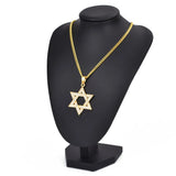 Magen Star of David Cross Pendant Necklace Stainless Steel Jewish Jewelry U1046D