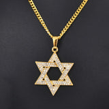 Magen Star of David Cross Pendant Necklace Stainless Steel Jewish Jewelry U1046D