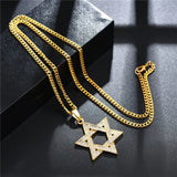 Magen Star of David Cross Pendant Necklace Stainless Steel Jewish Jewelry U1046D