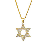 Magen Star of David Cross Pendant Necklace Stainless Steel Jewish Jewelry U1046D