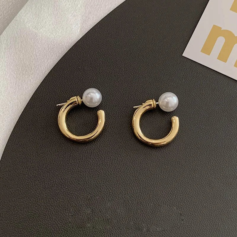 European Metal Pearl Earrings for Women
