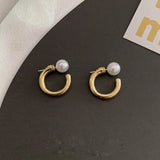 European Metal Pearl Earrings for Women
