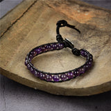 Natural Stone Beads Leather Bracelet Vintage Yoga Jewelry Christmas