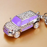 Mini Car Keychain Rhinestone Key Rings for Men Women Car Decorations