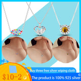 Sunflower Pendant Necklace 925 Sterling Silver Jewelry Gift