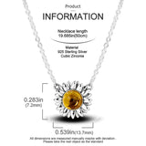 Sunflower Pendant Necklace 925 Sterling Silver Jewelry Gift