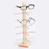 Wood Sunglass Display Rack Eyeglasses Show Stand for Pairs Glasses