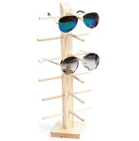 Wood Sunglass Display Rack Eyeglasses Show Stand for Pairs Glasses