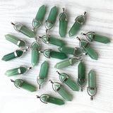 Aventurine Crystal Pillar Point Charms Pendants for Women Jewelry Making