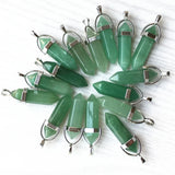 Aventurine Crystal Pillar Point Charms Pendants for Women Jewelry Making