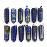 Natural Lapis Lazuli Stone Pillar Pendants 12pcs