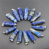 Natural Lapis Lazuli Stone Pillar Pendants 12pcs