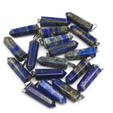 Natural Lapis Lazuli Stone Pillar Pendants 12pcs