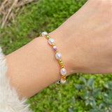 Colorful Beads Pearl Bracelet for Women Boho Jewelry