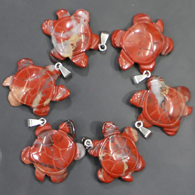 Natural Rainbow Stone Sea Turtle Pendant Charms for Necklace Making