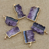 Natural Amethyst Druzy Pendant Necklace Healing Crystal Quartz Jewelry