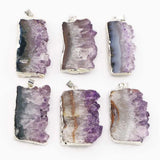 Amethysts Slice Druzys Mexican Pendants Crystal Necklace