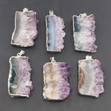 Amethysts Slice Druzys Mexican Pendants Crystal Necklace