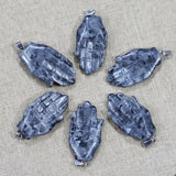 Labradorite Hand Palm Pendants for Necklace Jewelry Making