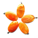 Natural Stone Healing Line Pendant for DIY Necklace 6PCS