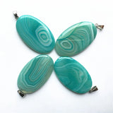 Natural Stone Healing Line Pendant for DIY Necklace 6PCS
