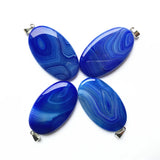 Natural Stone Healing Line Pendant for DIY Necklace 6PCS