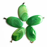 Natural Stone Healing Line Pendant for DIY Necklace 6PCS