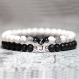 Hot Natural Stone Couple Bracelet 26 Letter Beaded Unique DIY Jewelry