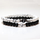 Hot Natural Stone Couple Bracelet 26 Letter Beaded Unique DIY Jewelry