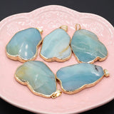 Natural Stone Amazonite Pendant Necklace Accessory 35x53mm
