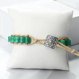 Striped Agate Bracelet Cylindrical Hand-knitted Bangle
