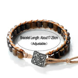 Striped Agate Bracelet Cylindrical Hand-knitted Bangle