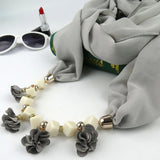 Geometric Beads Necklaces Flowers Wrap Scarf Necklace