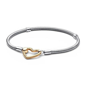 100% S925 Sterling Silver Closure Snake Chain Bracelet for Women