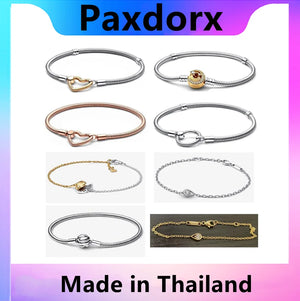100% S925 Sterling Silver Closure Snake Chain Bracelet for Women