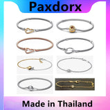 100% S925 Sterling Silver Closure Snake Chain Bracelet for Women
