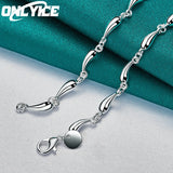 925 Sterling Silver Water Drop Necklace 18 Inch Chain
