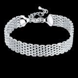 925 Silver Bracelet Women Weaving Chain Wedding Christmas Jewelry