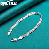 925 Silver Bracelets: 6mm Side Chain Wedding Party High Jewelry