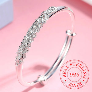 925 Silver Bracelet Phoenix Bangle Adjustable Gift