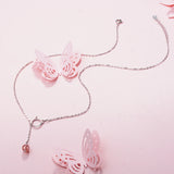 925 Sterling Silver Strawberry Crystal Cat Necklace