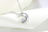 925 Silver Sweet Moon Necklace Crescent Bay Clavicle Chain GN441