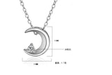 925 Silver Sweet Moon Necklace Crescent Bay Clavicle Chain GN441