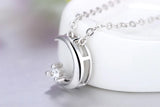 925 Silver Sweet Moon Necklace Crescent Bay Clavicle Chain GN441