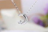 925 Silver Sweet Moon Necklace Crescent Bay Clavicle Chain GN441